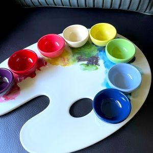 Ceramic/glass palette serving tray